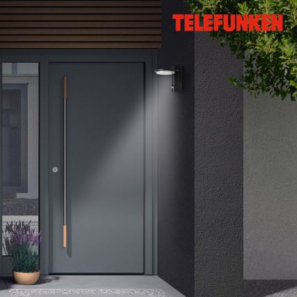 Telefunken 312505TF-LED Zunanja stenska svetilka s senzorjem LED/10W/230V IP44 črna