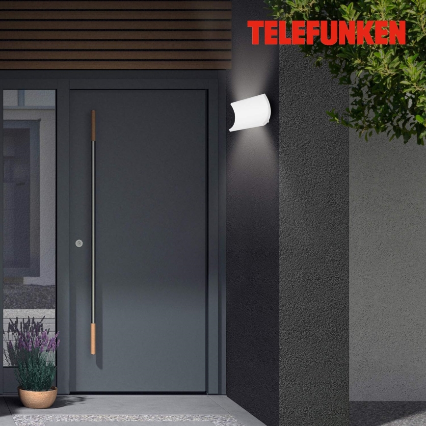 Telefunken 312806TF - LED Zunanja stenska svetilka 2xLED/6W/230V IP44 bela