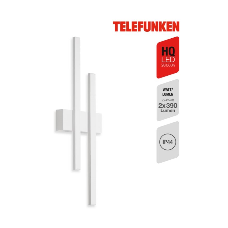 Telefunken 313206TF - LED Zunanja stenska svetilka 2xLED/8W/230V IP44
