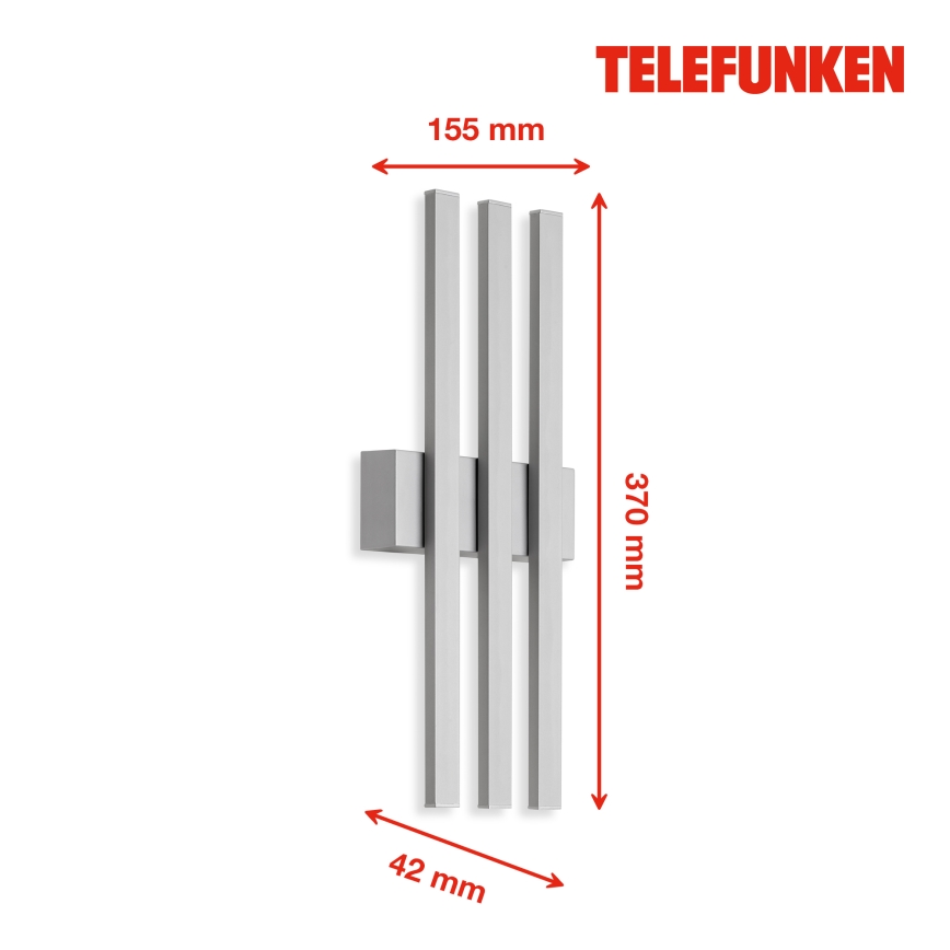 Telefunken 313304TF - LED Zunanja stenska svetilka 3xLED/4W/230V IP44