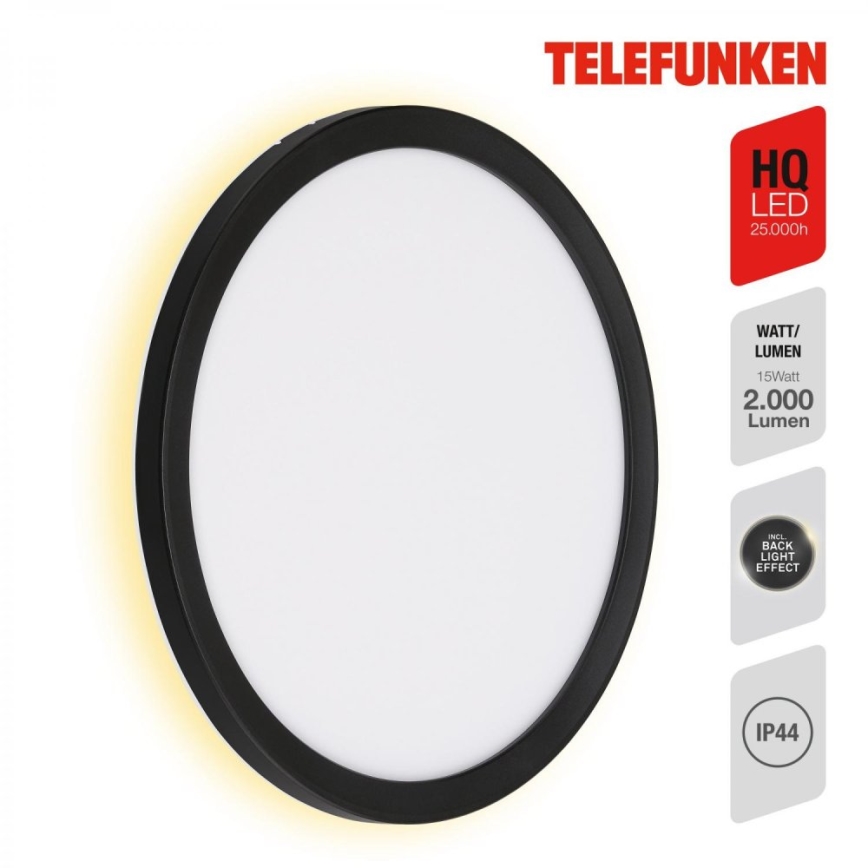 Telefunken 313405TF - LED zunanja stenska svetilka LED/15W/230V IP44 črna