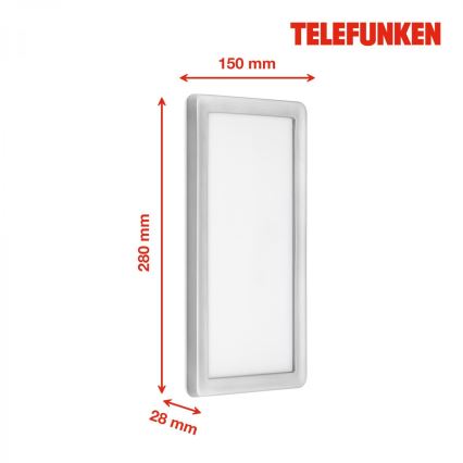 Telefunken 313604TF - LED Zunanja stenska svetilka LED/16W/230V IP44 srebrna