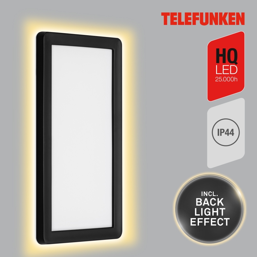 Telefunken 313605TF - LED Zunanja stenska svetilka LED/16W/230V IP44 črna