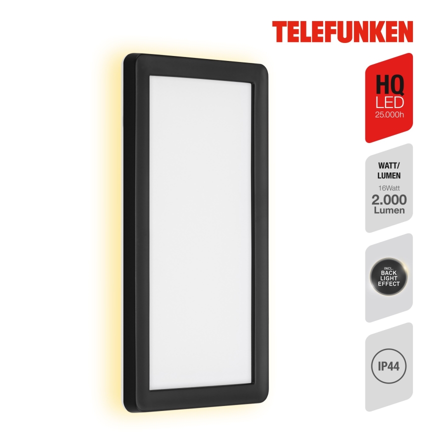 Telefunken 313605TF - LED Zunanja stenska svetilka LED/16W/230V IP44 črna