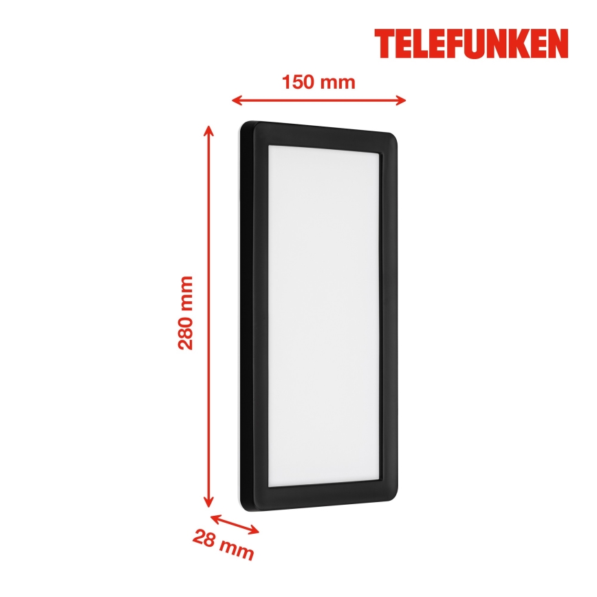 Telefunken 313605TF - LED Zunanja stenska svetilka LED/16W/230V IP44 črna