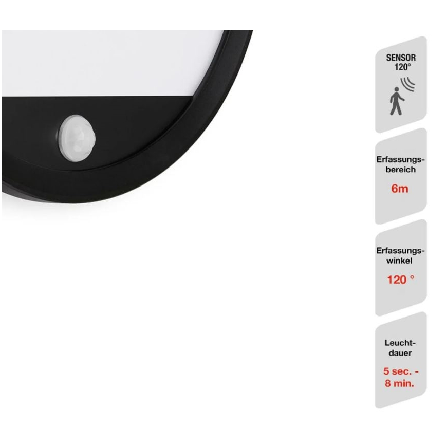 Telefunken 313705TF - LED Zunanja stenska svetilka s senzorjem LED/15W/230V IP44