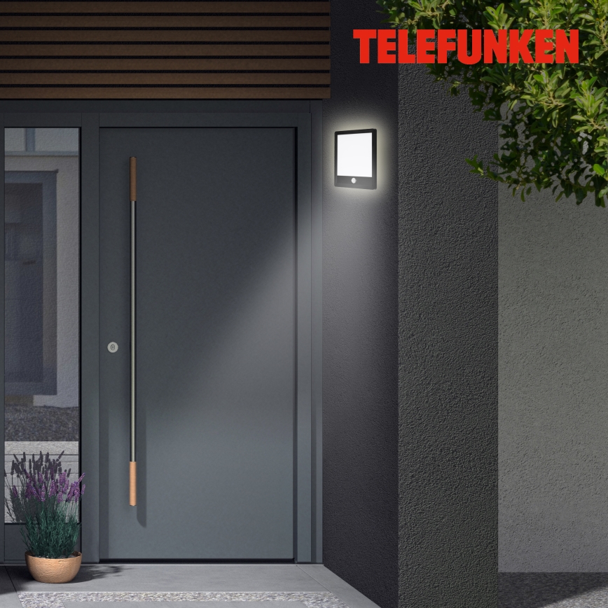 Telefunken 313805TF - LED Zunanja stenska svetilka s senzorjem LED/15W/230V IP44