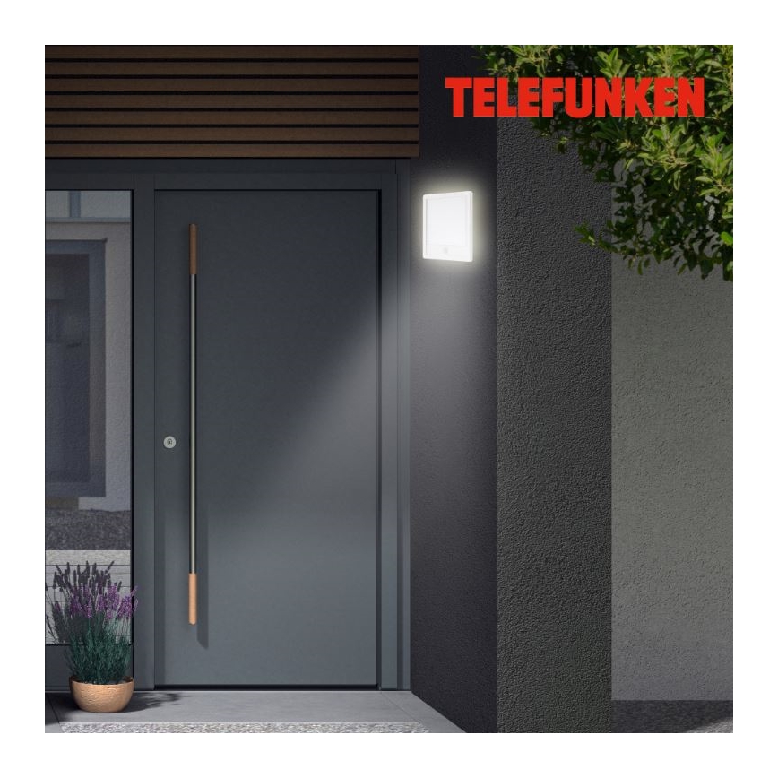 Telefunken 313806TF - LED Zunanja stenska svetilka s senzorjem LED/15W/230V IP44