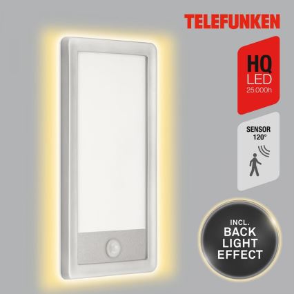 Telefunken 313904TF - LED Zunanja stenska svetilka s senzorjem LED/16W/230V IP44