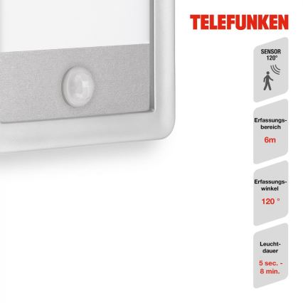 Telefunken 313904TF - LED Zunanja stenska svetilka s senzorjem LED/16W/230V IP44