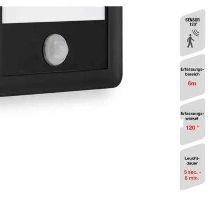 Telefunken 313905TF - LED Zunanja stenska svetilka s senzorjem LED/16W/230V IP44