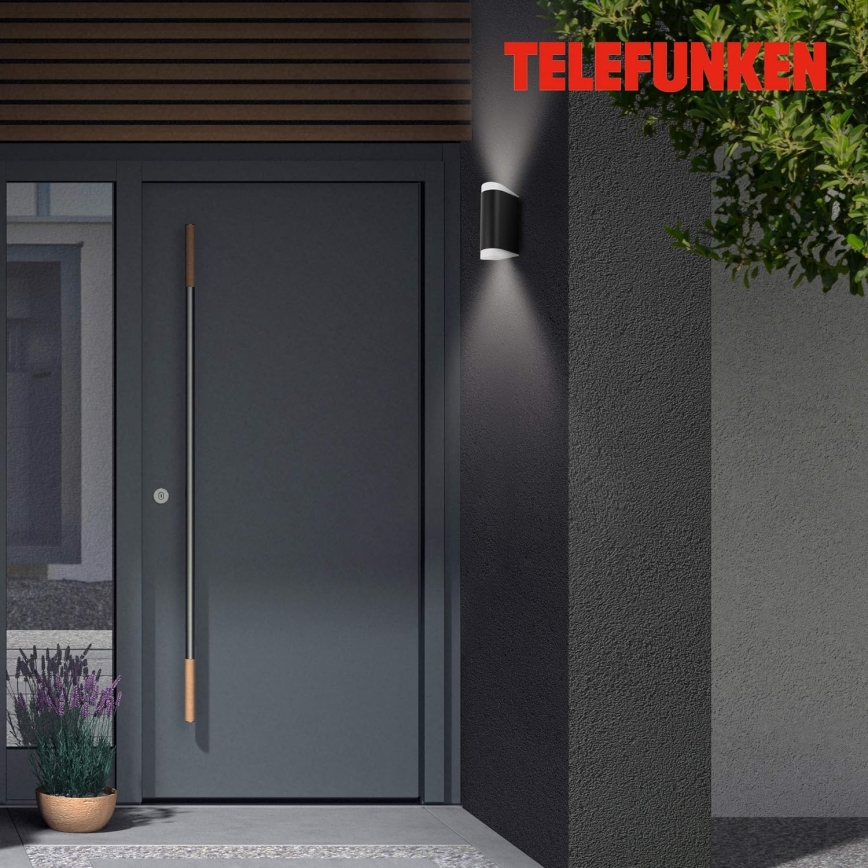 Telefunken 314905TF - LED Zunanja stenska svetilka 2xGU10/5W/230V IP44 črna
