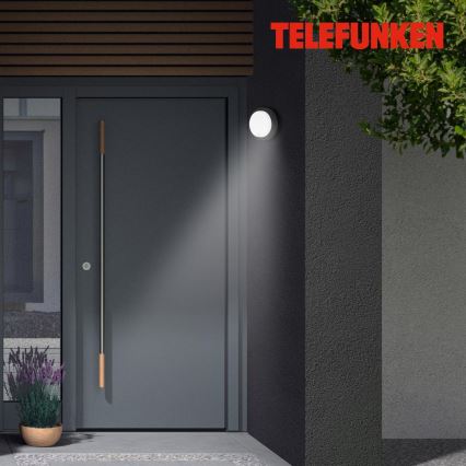 Telefunken 315305TF - LED Zunanja stenska svetilka s senzorjem LED/12W/230V IP44 črna