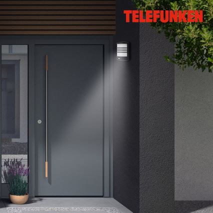 Telefunken 315505TF - LED Zunanja stenska svetilka s senzorjem LED/12W/230V IP44 črna