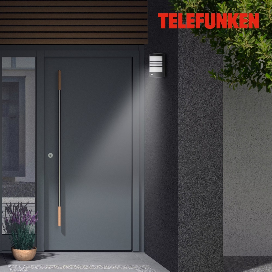 Telefunken 315505TF - LED Zunanja stenska svetilka s senzorjem LED/12W/230V IP44 črna