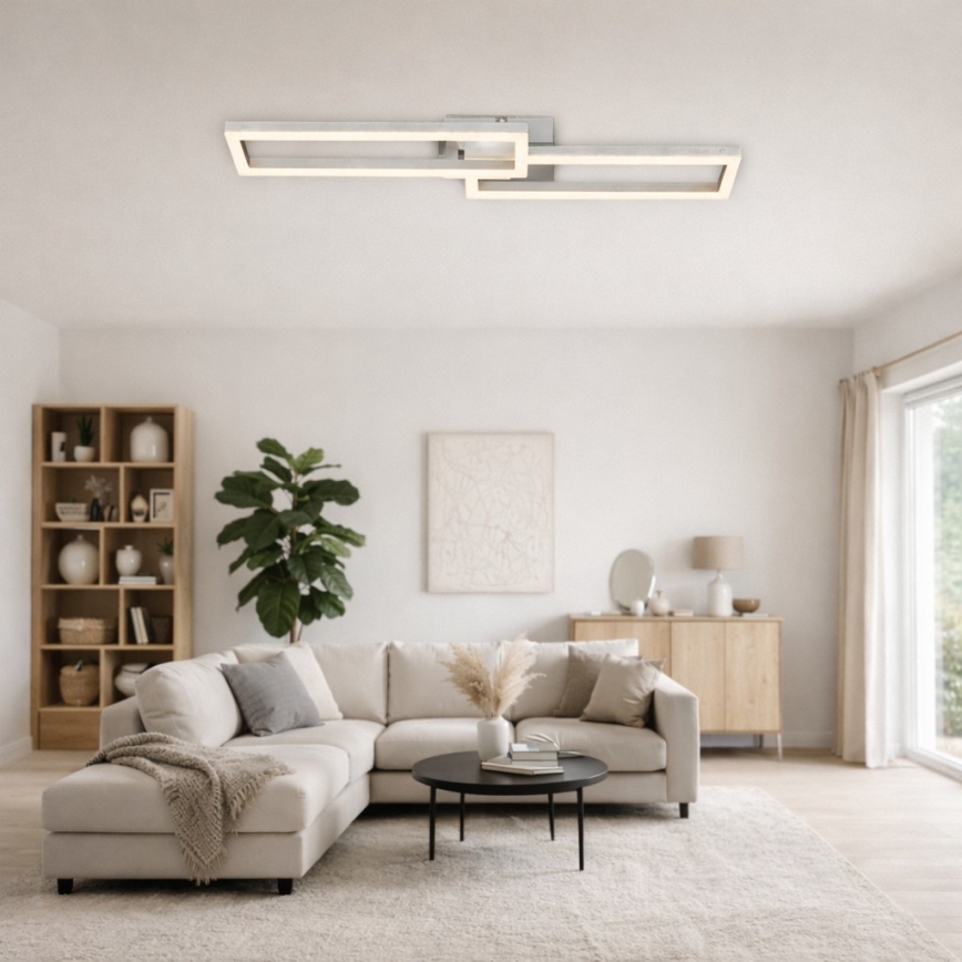 Telefunken 316108TF - LED RGBW zatemnljivo stropno svetilo FRAME LED/40W/230V 3000-6500K Wi-Fi Tuya matni krom