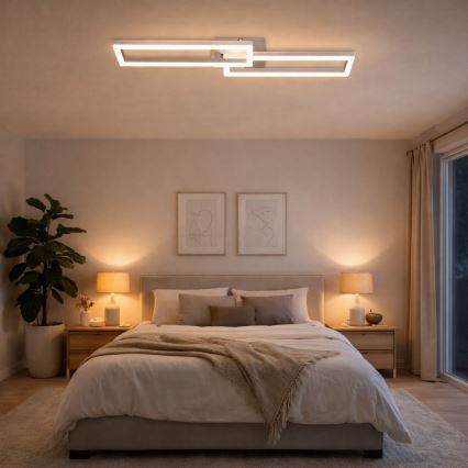 Telefunken 316108TF - LED RGBW zatemnljivo stropno svetilo FRAME LED/40W/230V 3000-6500K Wi-Fi Tuya matni krom