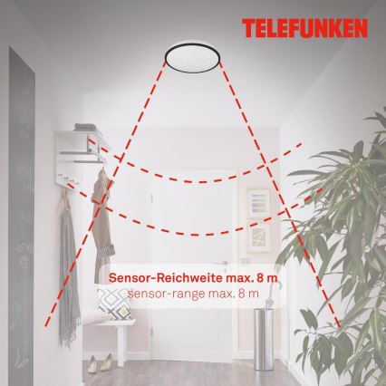 Telefunken 318305TF - LED Kopalniška stropna svetilka s senzorjem LED/16W/230V IP44 pr. 28 cm