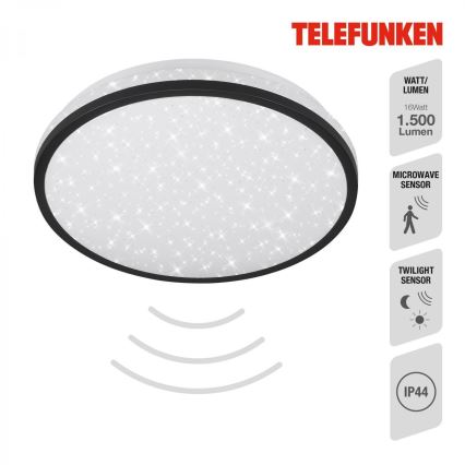 Telefunken 318305TF - LED Kopalniška stropna svetilka s senzorjem LED/16W/230V IP44 pr. 28 cm