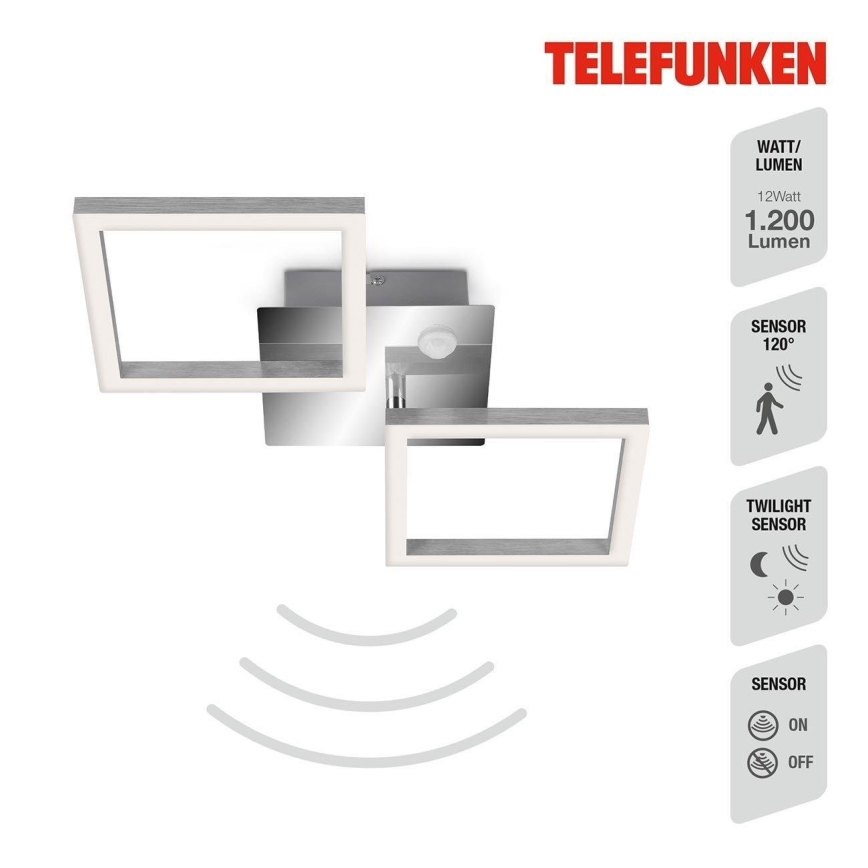 Telefunken 318508TF - LED Stropna svetilka s senzorjem FRAME LED/12W/230V 3000K mat krom