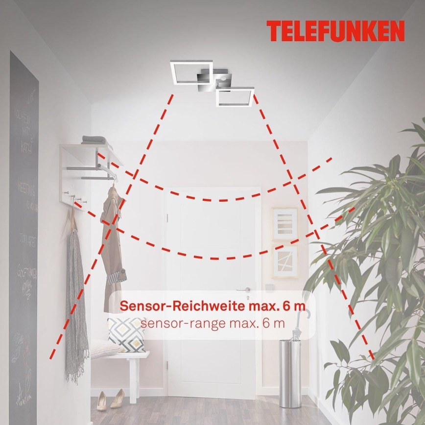Telefunken 318508TF - LED Stropna svetilka s senzorjem FRAME LED/12W/230V 3000K mat krom