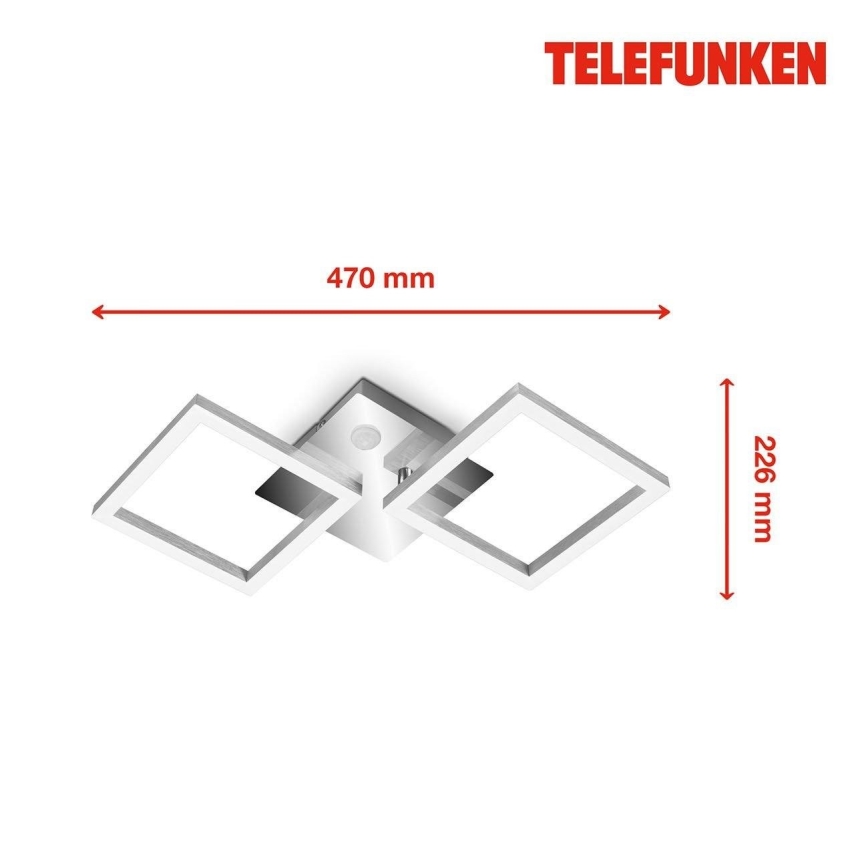 Telefunken 318508TF - LED Stropna svetilka s senzorjem FRAME LED/12W/230V 3000K mat krom