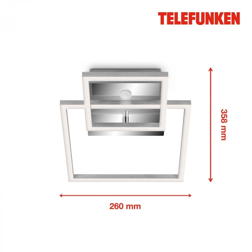 Telefunken 318608TF - LED Stropna svetilka s senzorjem FRAME LED/17W/230V 3000K mat krom