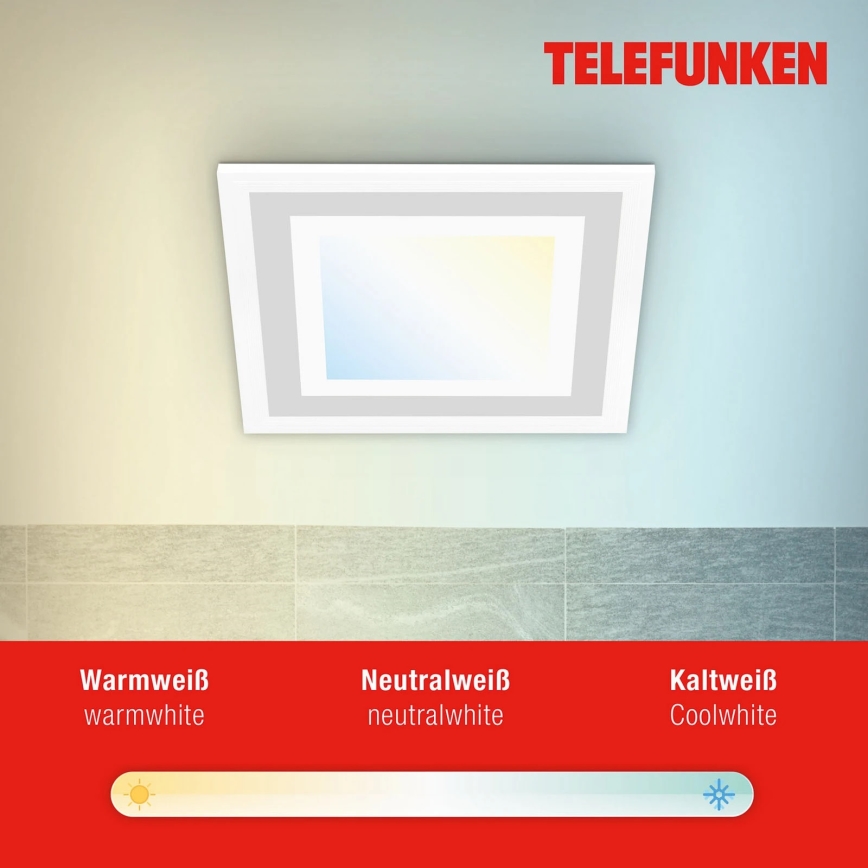 Telefunken 318706TF - LED RGBW zatemnjevalni LED panel/18W/230V 3000-6500K + daljinski upravljalnik