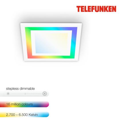 Telefunken 318706TF - LED RGBW zatemnjevalni LED panel/18W/230V 3000-6500K + daljinski upravljalnik