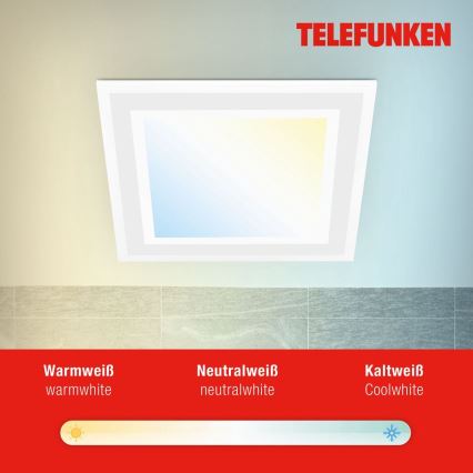 Telefunken 318806TF - LED RGBW Zatemnitvena stropna svetilka LED/24W/230V 3000-6500K + Daljinski upravljalnik
