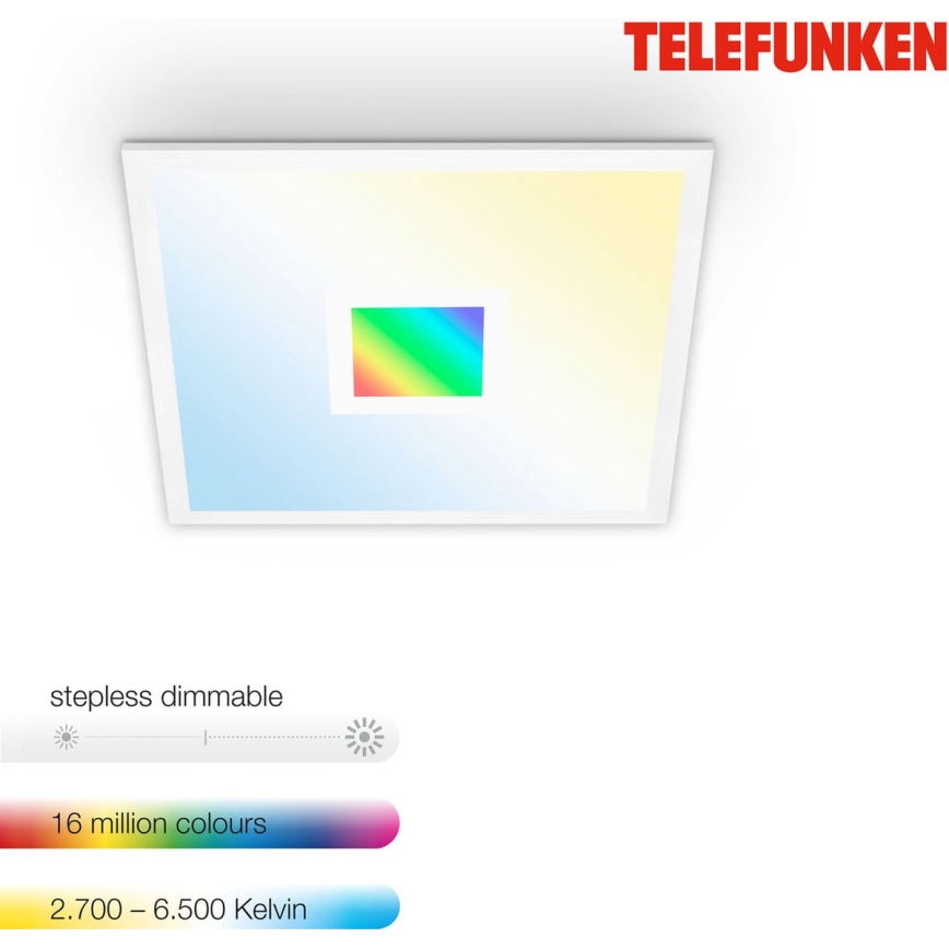 Telefunken 319106TF - RGBW Zatemnitvena stropna svetilka LED/24W/230V 2700-6500K bela + Daljinski upravljalnik