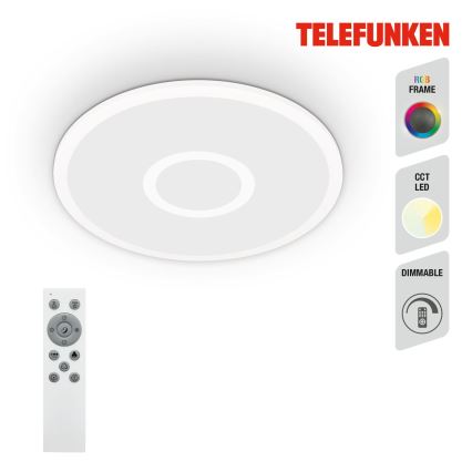 Telefunken 319306TF - LED RGBW Zatemnitvena svetilka LED/22W/230V 2700-6500K + Daljinski upravljalnik