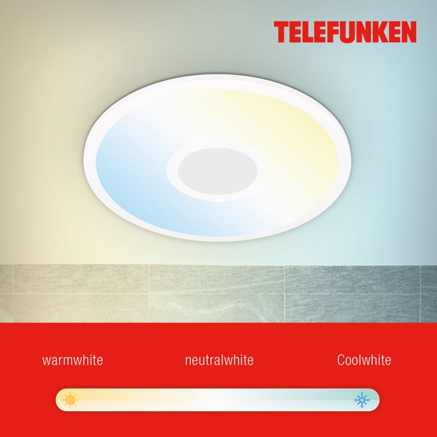 Telefunken 319306TF - LED RGBW Zatemnitvena svetilka LED/22W/230V 2700-6500K + Daljinski upravljalnik
