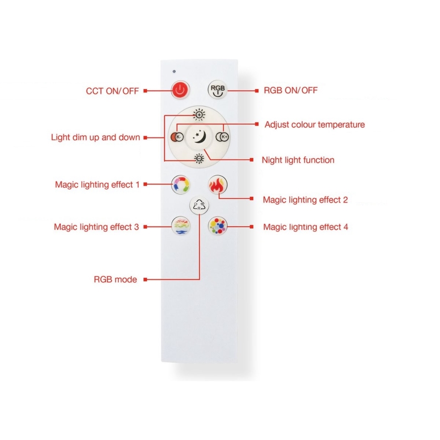 Telefunken 319704TF - LED RGB Zatemnitvena stropna svetilka LED/24W/230V 3000-6500K + Daljinski upravljalnik