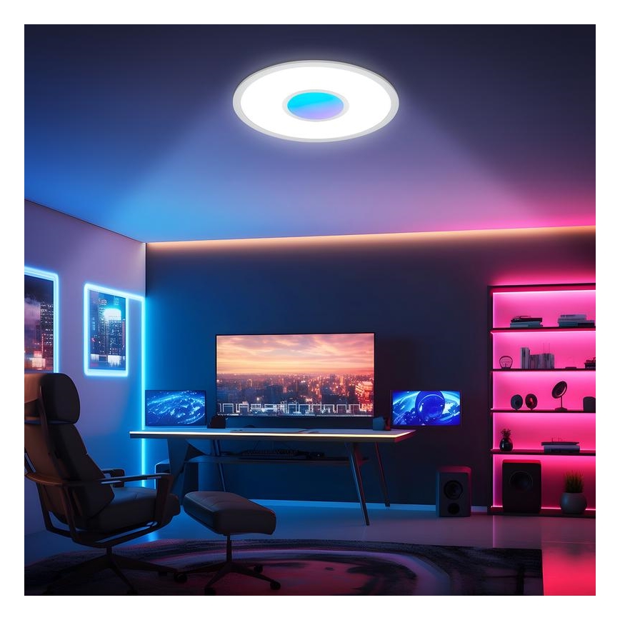 Telefunken 320104TF - zatemnjiva stropna LED svetilka RGBW/21 W/230 V, 3000–6500 K, premer 45 cm + daljinski upravljalnik