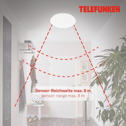 Telefunken 601306TF - LED Kopalniška stropna svetilka s senzorjem LED/20W/230V IP44 pr. 40 cm