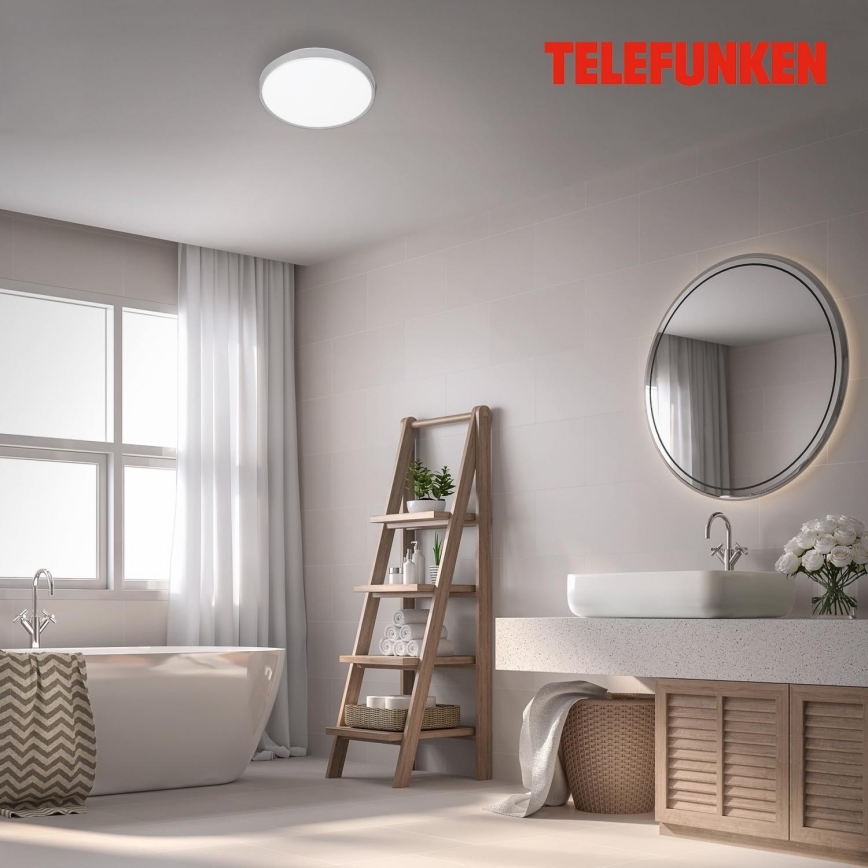 Telefunken 601604TF - LED Kopalniška stropna svetilka s senzorjem LED/12W/230V IP44 pr. 29 cm