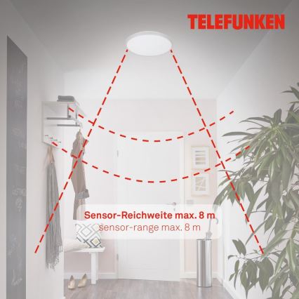 Telefunken 601604TF - LED Kopalniška stropna svetilka s senzorjem LED/12W/230V IP44 pr. 29 cm