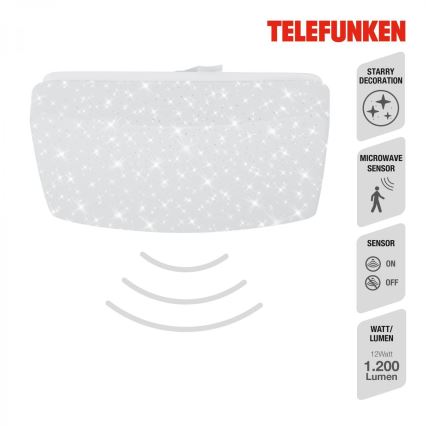 Telefunken 601906TF - LED Stropna svetilka s senzorjem LED/12W/230V 4000K