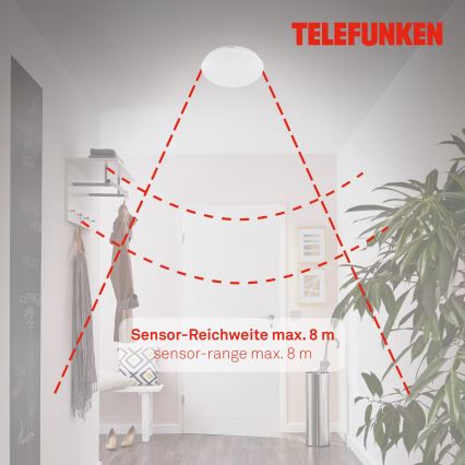 Telefunken 602006TF - LED Kopalniška stropna svetilka s senzorjem LED/15W/230V IP44 4000K