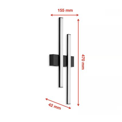 Telefunken - LED Zunanja stenska svetilka 2xLED/4W/230V IP44 črna