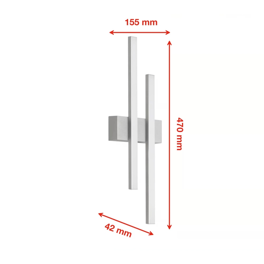 Telefunken - LED zunanja stenska svetilka 2xLED/4W/230V IP44 srebrna