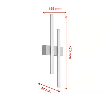 Telefunken - LED zunanja stenska svetilka 2xLED/4W/230V 4000K IP44 srebrna