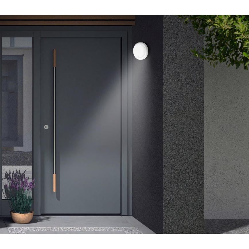 Telefunken - LED zunanja stenska svetilka z senzorjem mraka in gibanja LED/12W/230V IP44 bela