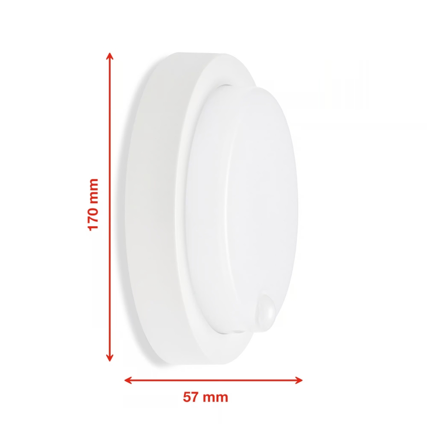 Telefunken - LED zunanja stenska svetilka z senzorjem mraka in gibanja LED/12W/230V IP44 bela