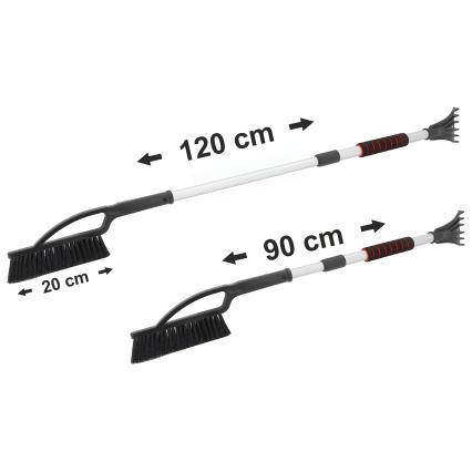 Teleskopsko strgalo za led z metlico 120 cm črna/bela