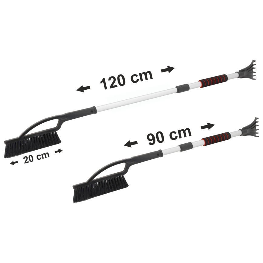 Teleskopsko strgalo za led z metlico 120 cm črna/bela