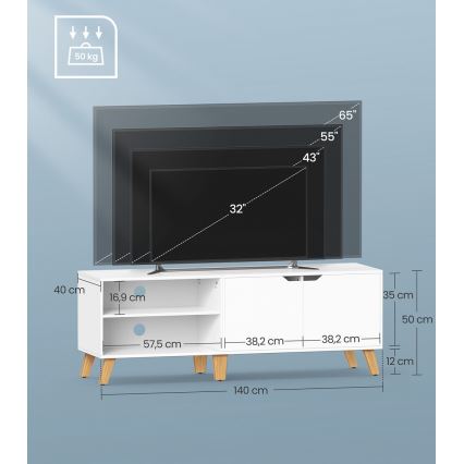 Televizijska omarica BASTOR bela