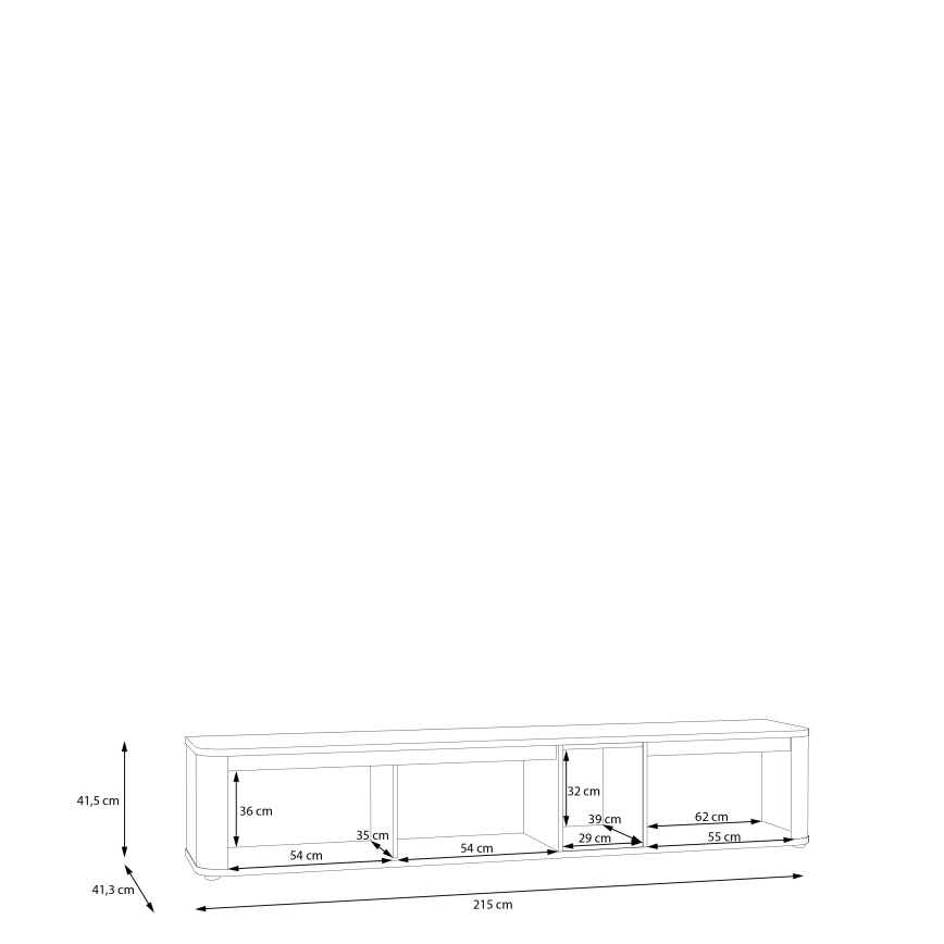 Televizijska omarica INAR črna/rjava