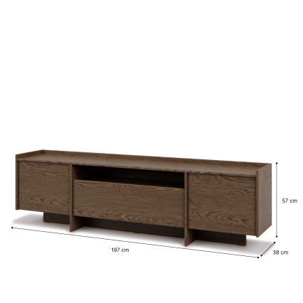 Televizijska omarica KEMI 197 x 57 cm, hrast